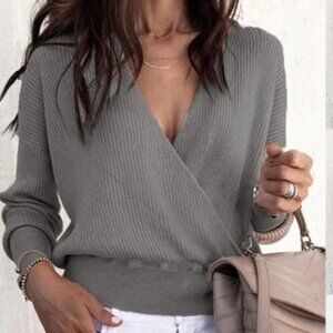 FERRE Luxury Plunge Neck Sweater